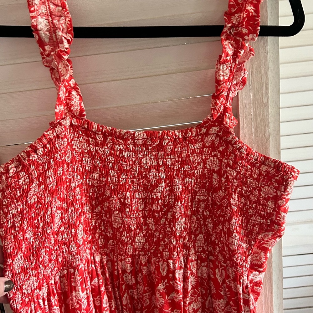 Universal Thread Red and White Floral Maxi Dress - Picture 2 of 3